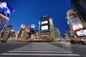 Shibuya: Shibuya pedestrian crossing in Shibuya with lights