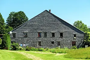 Picea: Shingles in spruce on the wall of a farm Jura, the