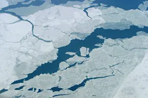 Okhotsk: SIBERIA - aerial of frozen water