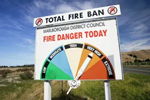 Daily: Sign - board on roadside displaying daily fire