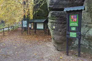Signs: Sign of the national park at Kamnitz Gorge - Bohemian