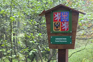 Signs: Sign of the national park at Kamnitz Gorge - Bohemian