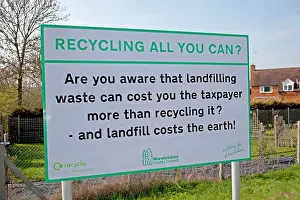 Landfill: Sign - Recycling All You Can - landfill costs the earth