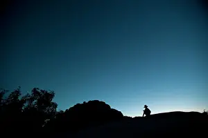 Peter Mather: Silhouette of Girl Joshua Tree National Park, California