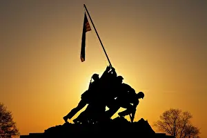 Flag: Silhouette of Iwo Jima Memorial in Arlington