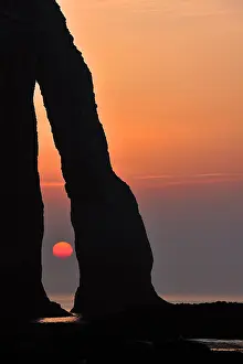 Erode: Silhouette of the Porte D'Aval, a natural arch in