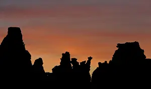 Mono: Silhouetted Tufa Formations, Mono Lake, CA