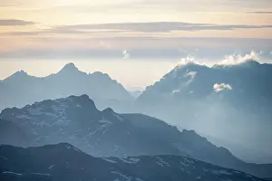 Silhouettes: Silhouettes of mountains at sunset, Steinernes Meer