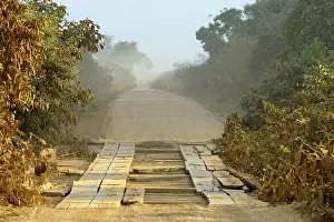 Dusty: Simple wooden bridge on the dusty Transpantaneira