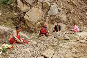 Paysage: Singalila, Jamuna village, women breaking stones
