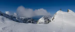 Austvgy: Ski mountaineer on Pilan, Austv&, x59f8;y, Lofoten