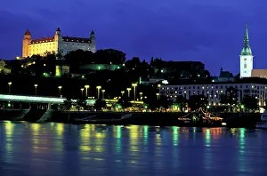 Slovakia: Slovakia, Bratislava. Evening view of Bratislava