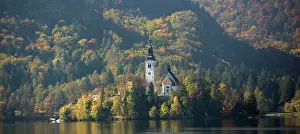 Bled: Slovenia - Lake Bled. 14th - 17th century church