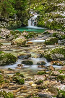 Rapid: Slovenia, Triglav National Park. Soca River waterfall and