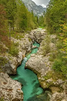 Rapid: Slovenia, Triglav National Park, Soca River. Landscape with