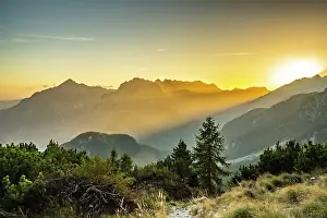 Slovenia: Slovenia, Triglav National Park. Landscape with sunset on