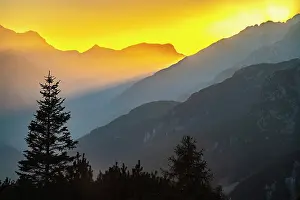 Slovenia: Slovenia, Triglav National Park. Landscape with sunset on