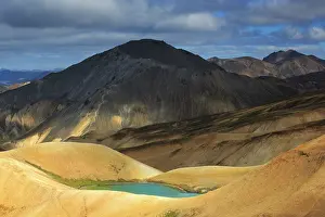 Rhyolite: Small crater lake in front of Blahnukur mountain