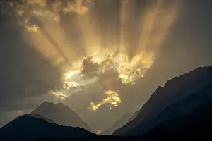 Groer: Small and Large Beggar's Throw at sunset, Karwendel M