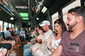 Smoking: Smoking marijuana on a cannabis bus tour. Denver