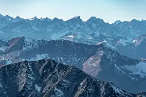 Brandenberg: Snow-covered Alps and mountains, view of mountains