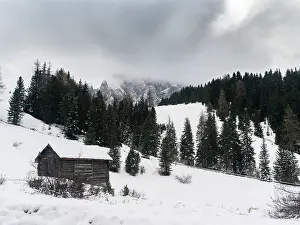 Jagged: Snow-covered Geisler Mountain Range or Gruppo