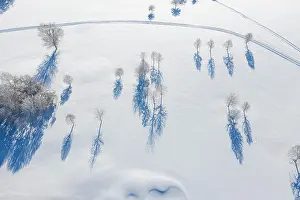 Golf: Snow-covered golf course Bergkramerhof near Wolfratshausen