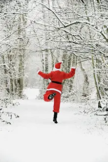 Track: Snow - Father Christmas in snow covered tree lined lane