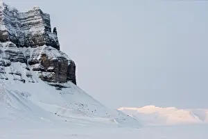 Ledge: Snowy mountains at Spitsbergen