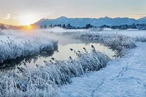 Foothills: Snowy winter landscape with the Uffinger Ach at