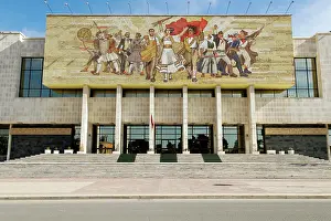 Mosaic: Socialist propaganda and hero mosaic on the National