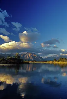 Waterton: Sofa Mountain reflects into Maskinonge Lake