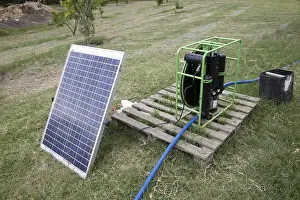 Naivasha: Solar PV panel powered pump on artificial wetland