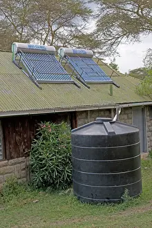 Harvesting: Solar thermal hot water system with storage tank