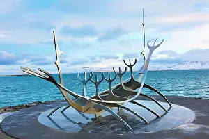 Voyager: Solfar Sun Voyager boat sculpture by Jon Gunnar