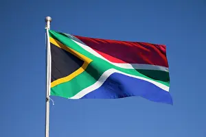 Flag: South African flag billows in breeze, Namaqua