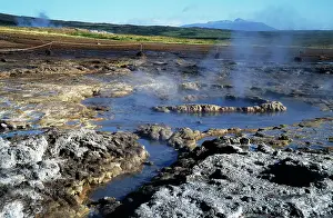 Geysers: South-East Iceland - Geyser with Sulphur, boiling water etc