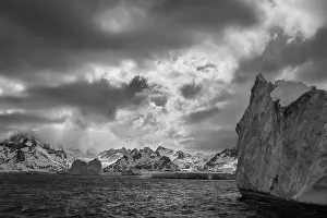 Subantarctic: South Georgia Island. Black and white Landscape