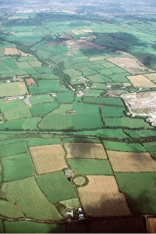 Shadows: South IRELAND - aerial of Field patterns