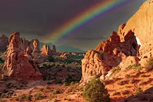 Prismatic: South Window in morning light and rainbow, Arches