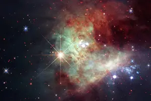 Spiral: Space background with star field. Science fiction