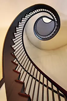 Beige: Spiral stairway, Shaker Village of Pleasant Hill, Kentucky