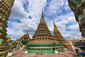 Spire: Spires of Chedis at Wat Pho temple, Bangkok, Thailand
