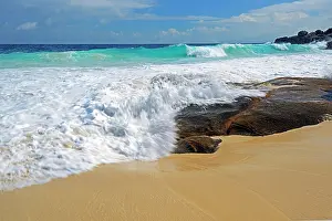 Mahe: Spray and surf, Anse Intendance, Mahe Island, Seychelles