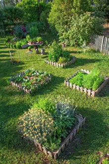 Squarefoot: Square foot kitchen garden in june, Provence, France