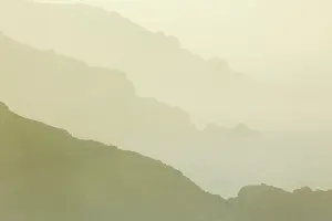Ives: St Ives Cliffs - coastal seascape in mist