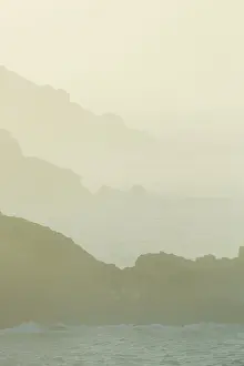 Ives: St Ives Cliffs - coastal seascape in mist