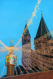 Steeple: St. Martin's Cathedral, holiday lights at