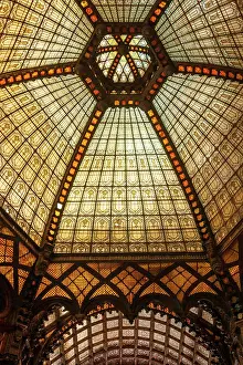 Haseltine: Stained glass ceiling inside Ferenciek Tere (Square