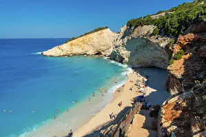 Traffic: Stairs leading to Porto Katsiki beach on Lefkada i
